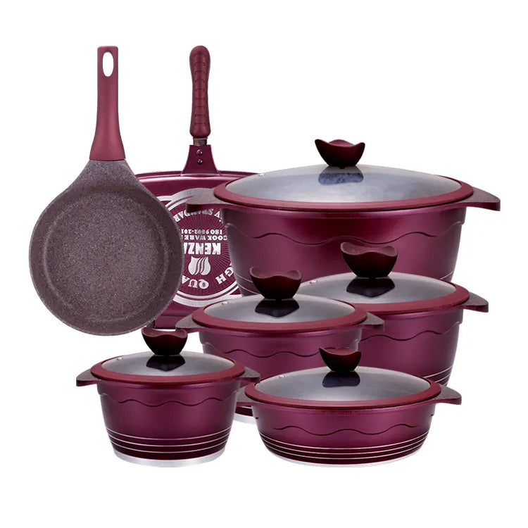 Hot Kitchen Cookware Casserole Set Cooking Cookware Kitchen Metal Aluminium Cookware Set