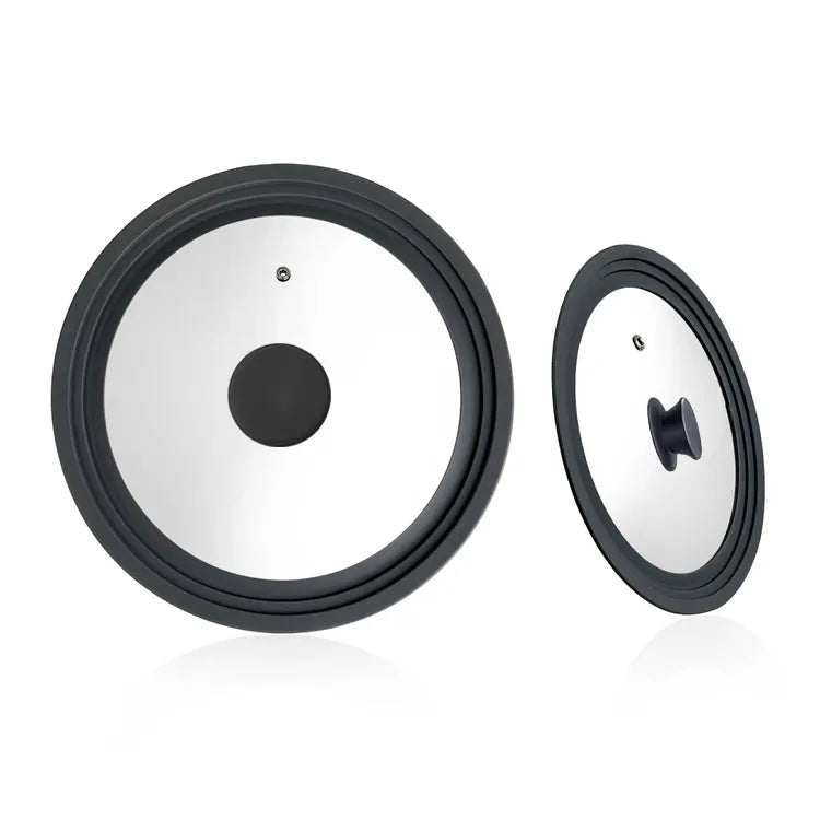Three layers 24-26-28cm Silicone tempered glass lid