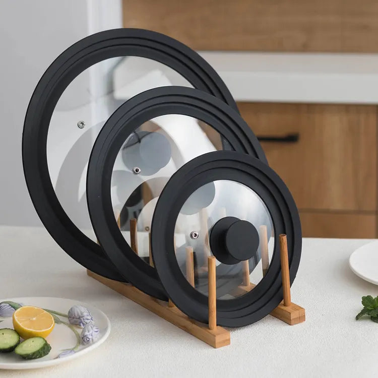 Three layers 24-26-28cm Silicone tempered glass lid