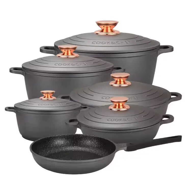 High Quality Kitchen Cookware Casserole Non Stick Cookware Cast Aluminum Cooking Pot Set
