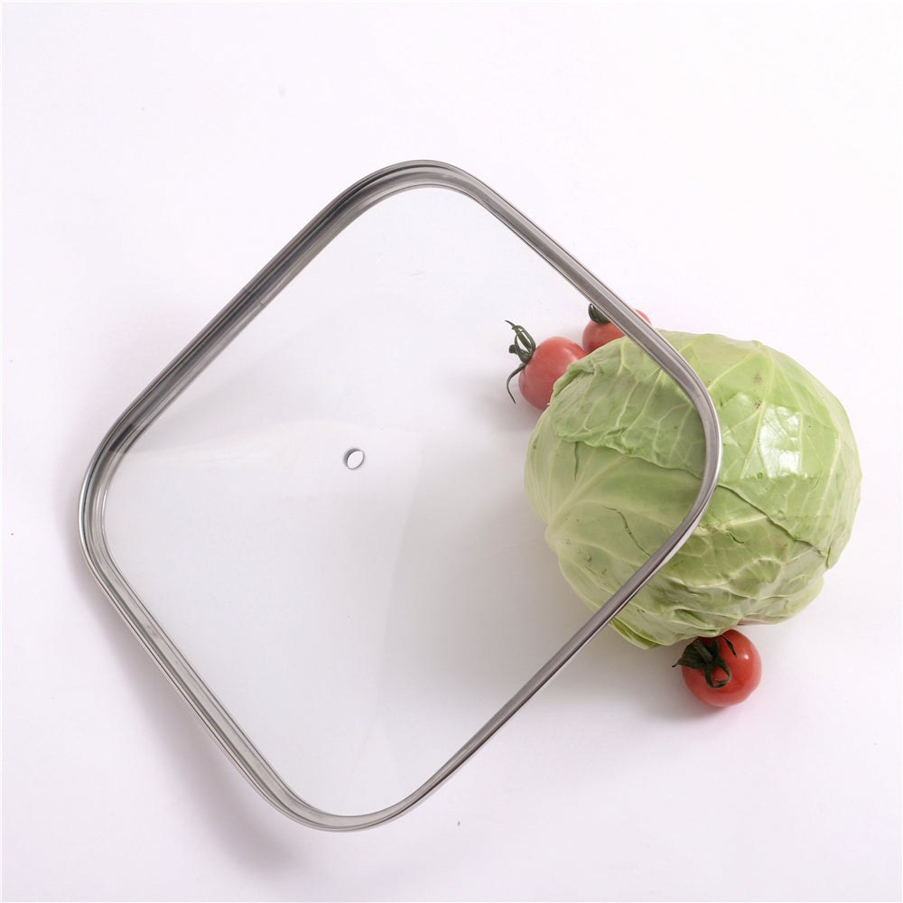 Square tempered glass lid