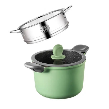 Eco-Friendly Green 3 Pieces Set Marble Frypan Aluminum Nonstick Kitchen Frypan Casseroles Cookware Set