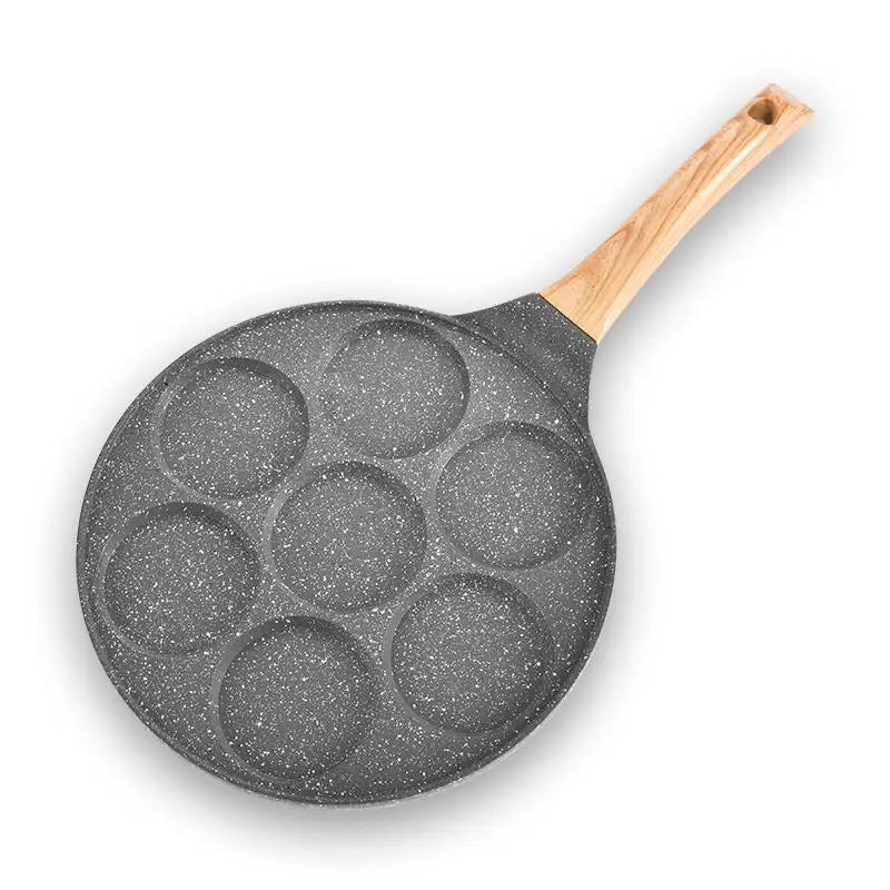 Cute Cartoon 7 Holes 26cm Smile Face Mini Pancake Waffle Egg Omelet Non-Stick Cake Frying Pan