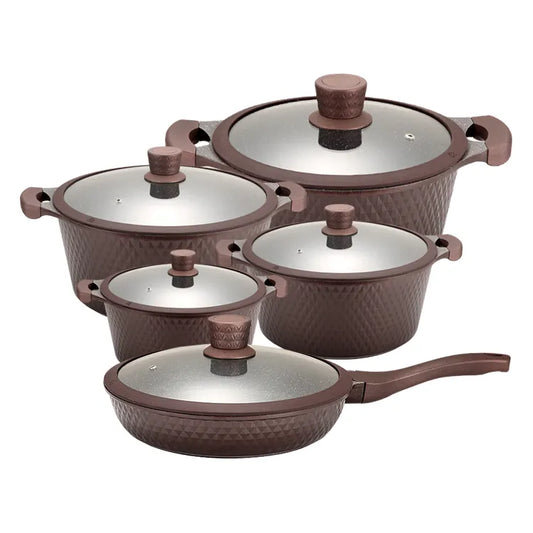 10pcs Casserole Set Cooking Pots Non Stick Cookware Sets Cast Aluminum Cookware Set