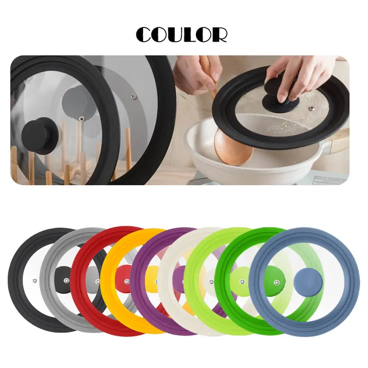 Three layers 28-30-32cm Silicone tempered glass lid