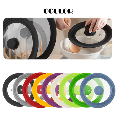 Three layers 22-24-26cm Silicone tempered glass lid